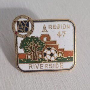 AYSO Riverside California Soccer Vintage 1987 Lapel Pin - American Youth Soccer